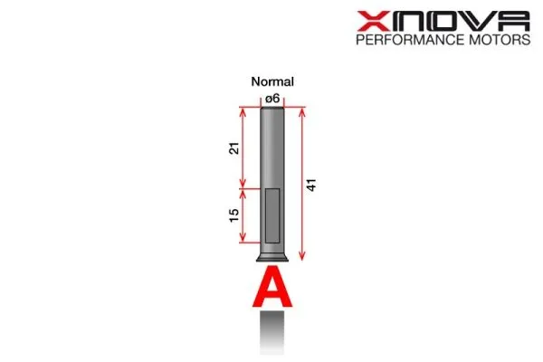 Xnova Ersatzteil Shaft/Welle für Brushless Motor 4535 Type A 6mm Welle mit 41mm Länge